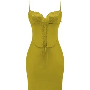 House of CB Salma Corset Satin Slip dress